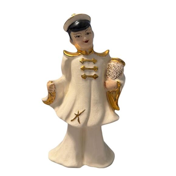 Vintage Florence Ceramics Asian Couple Figurines - Mid Century - Picture 3 of 3